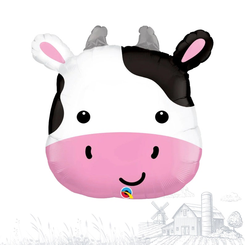 28 Cute Holstein Cow Balloon for Barnyard Birthday Party Farm Animal Baby Shower On the Ranch Farm Themed Parties Moo I'm Two image 1