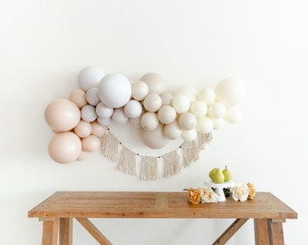 Dunes Balloon Garland Kit with Eggshell Sand White Chocolate and Rosy Blush Balloons for Birthday Baby or Bridal Shower Bachelorette & More