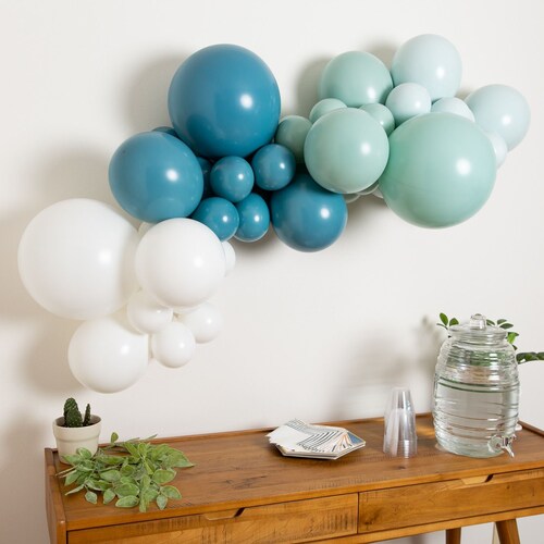 Pacific Balloon Garland Kit With Shades of Blue Slate Blue Etsy Canada