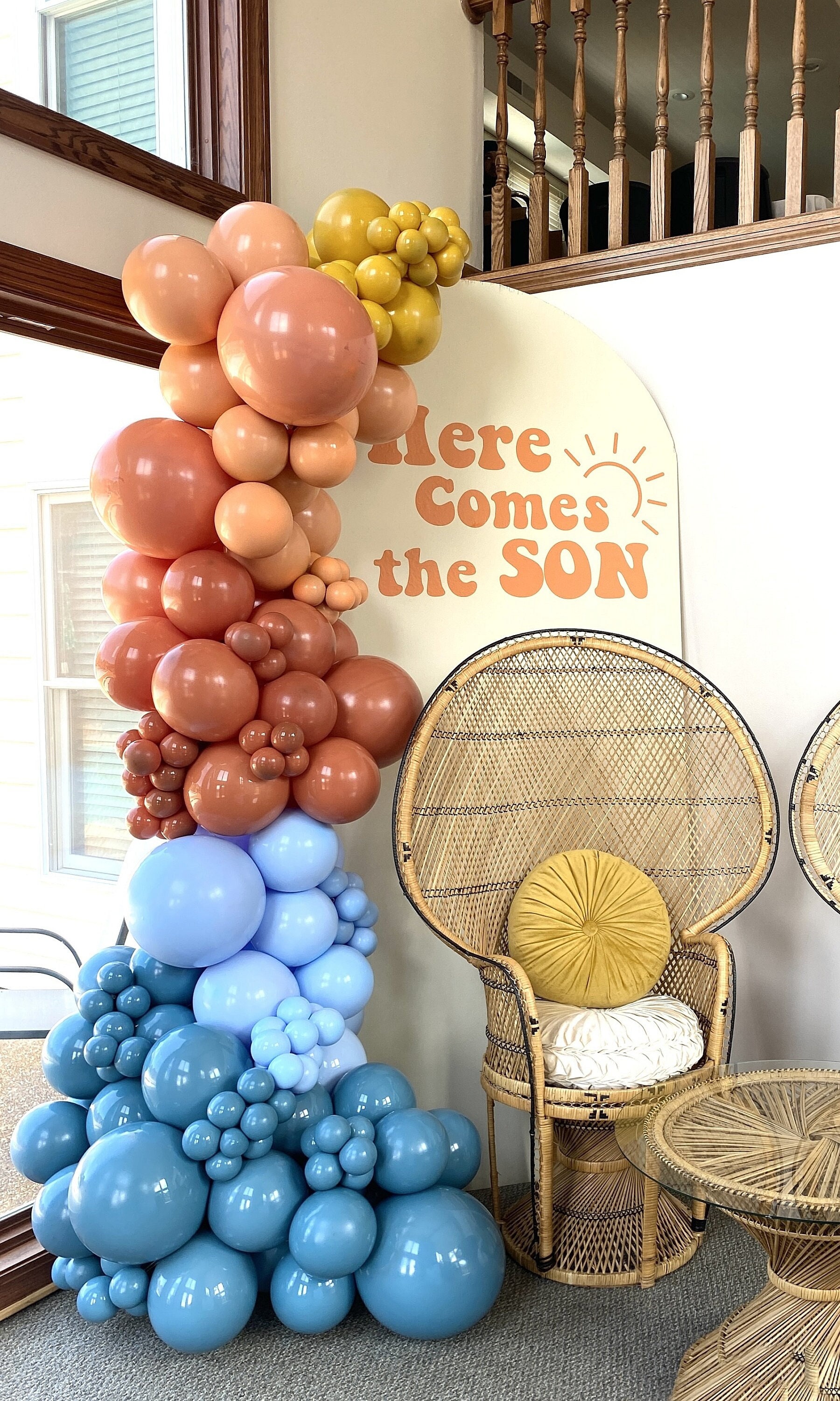 Here Comes the Sun THICK Balloon Arch Kit for Baby Shower or Retro First Birthday Party