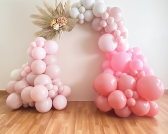 Muted Pink THICK Balloon Garland Kit with Shades of Pink for Valentine's Day | First Birthday | Baby Shower | Bridal Shower | Bachelorette