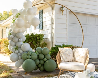 Big Sur THICK Balloon Garland Kit with Sage Grey & White Balloons for First Birthday Baby Shower Bachelorette Anniversary or Bridal Shower