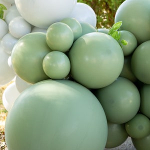 Dusty Sage Green THICK Balloon Garland Kit with Grey & White | Big Sur | First Birthday | Baby Shower Bachelorette|Anniversary|Bridal Shower
