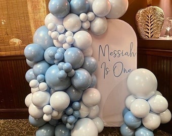 Cortez THICK Balloon Garland Kit with Powder Blue and Dusty Blue for Boy Baby Shower First Birthday Two Fast Party Nautical Birthday & More