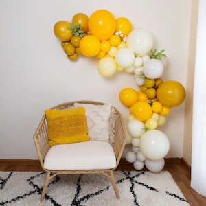 Lemonade Balloon Garland Kit with Shades of Yellow and Mustard for Sweet as Honey Happy Bee Day or What Will Baby Bee Baby Shower