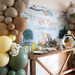 Pooh Bär dicke Ballon Girlande Kit mit Nebel, Custard, Ecru & Blonde Latte für Winnie the Pooh Party | Osterbrunch | Babyparty