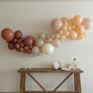 Pumpkin Spice Latte Earth Tones Balloon Garland Kit with Burnt Orange White Sand Blush Balloons for Thanksgiving Fall Autumn Birthday