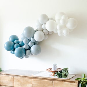 Dusty Blue and Grey Balloon Garland Kit | Pacific Balloon Garland | Boy Baby Shower | Boy Birthday | Shades of Blue Bachelorette and More