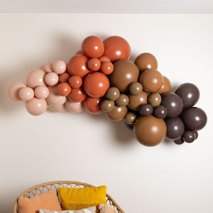 Hazelnoot DIKKE ballonslingerset met chocolade mokka verbrand oranje roze blos voor herfst- en herfstoogstevenementen verjaardagen Thanksgiving