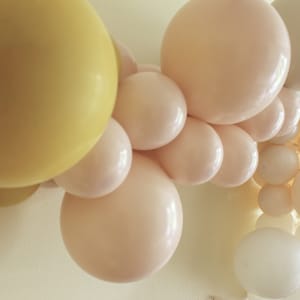 What Will Baby Bee Balloon Garland Kit | White Blush Beige and Mustard Yellow Balloon Arch | Happy Bee Day | 1st Bee-Day | Sunshine Birthday