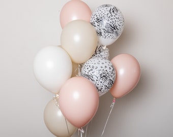 Olivia Balloons with Ivory Light Coral Salmon and Beige for Bridal Shower Neutral Baby Shower Tea Party Bridal Shower or Easter Brunch