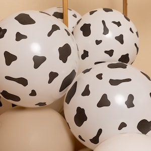 Cow-Print Balloons Yee Haw! for Cowboy or Cowgirl Birthday | Farm Animal Baby Shower | Moo I&#39;m Two | Barnyard Birthday | Farm Themed Party