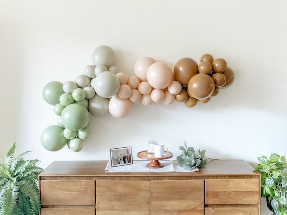 Joshua Tree Balloon Garland Kit Eucalyptus Grey Blush Mocha Balloons for Birthday Bachelorette Bridal Shower or Baby Shower Engagement Party