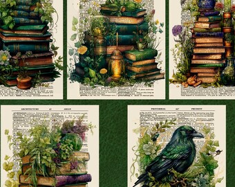 Bookstack Theme Dictionary PrintsAntique Book Themed Dictionary Prints