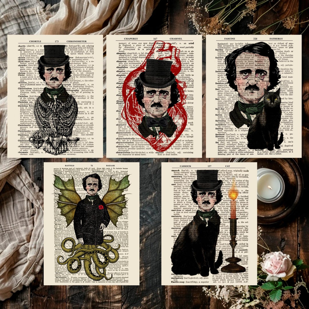 Edgar Allan Poe Themed Dictionary Prints - Etsy