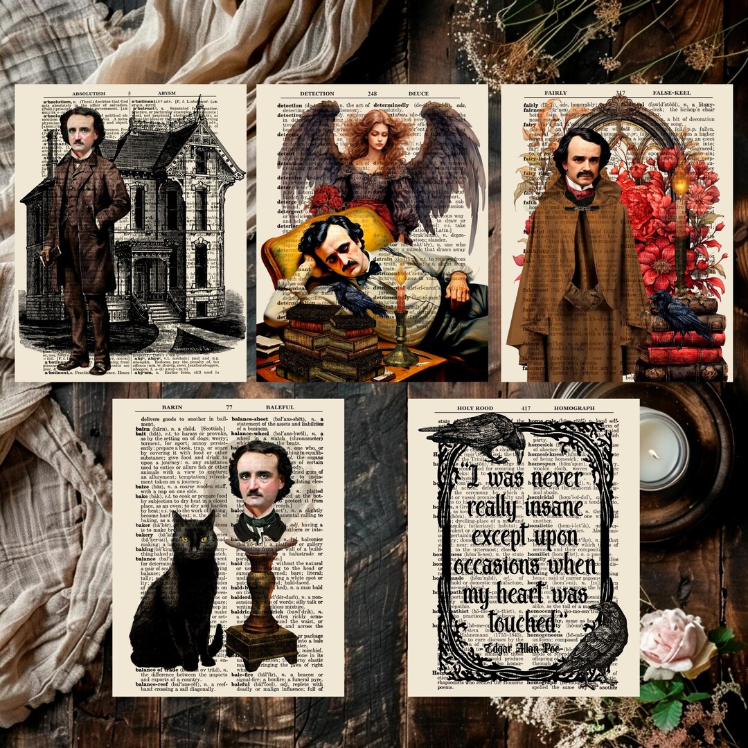 Edgar Allan Poe Theme Dictionary Prints - Etsy