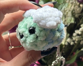 Crochet Bumble Bee Keychain - Mini Crochet Fluffy Plushie - Amigurumi Animals - Keychain Bumble Bee