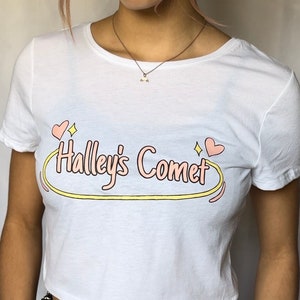 Halley&#39;s Comet Y2K 2000s T-Shirt Baby Tee Crop Top