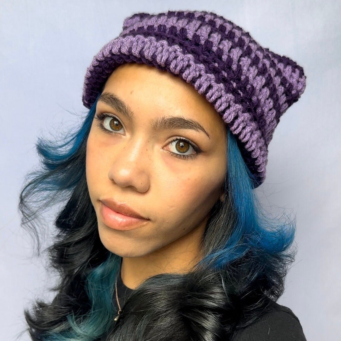 手作りニット帽　ビーニー　ピンク　オレンジ　パープル　ブルー　ラメ他　パンク il_fullxfull.6201425129_2rq7.jpg