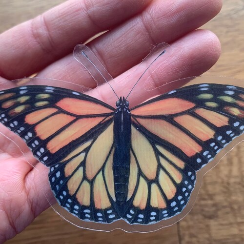 Monarch Butterfly Clear Sticker Vinyl Sticker Die Cut Etsy