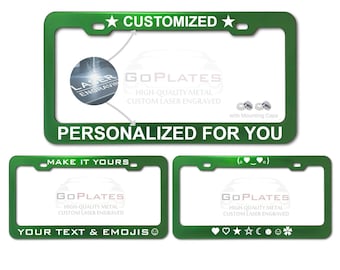 Custom Laser Engraved License Plate Frame | Anodized Aluminum