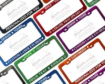 Personalized Laser Engraved License Plate Frame | Anodized Aluminum Car Tag