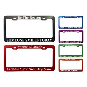 GoPlates Personalized Heavy Duty License Plate Frame | Laser Engraved, No Decals Here! Custom Aluminum Car Tag Covers