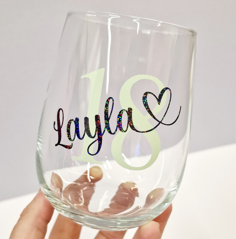 Personalised 18th Birthday Glass Tumbler Vodka Wine Glass With Gift Box Present Idea For Her/Him Girl, Boy, Son, Daughter, Bestie Present image 9