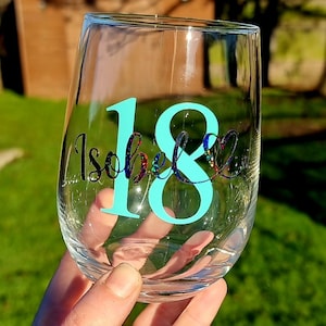Personalised 18th Birthday Glass Tumbler Vodka Wine Glass With Gift Box Present Idea For Her/Him Girl, Boy, Son, Daughter, Bestie Present image 10