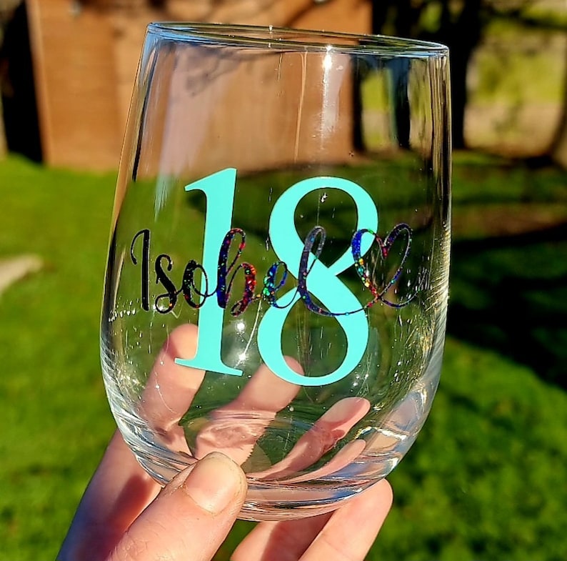 Personalised 18th Birthday Glass Tumbler Vodka Wine Glass With Gift Box Present Idea For Her/Him Girl, Boy, Son, Daughter, Bestie Present image 10