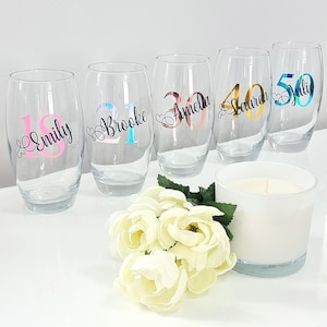 Personalised Birthday Tumbler Cocktail Vodka Glass With Gift Box Present Idea For Her/Him 18th 21st 30th 40th 50th 60th 70th Girl/Boy/Women