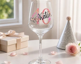 Personalised 40th Birthday Large Wine Glass With Gift Box Gifts For Her Women Best Friend Sister Auntie Mum Wife Present Milestone Keepsake