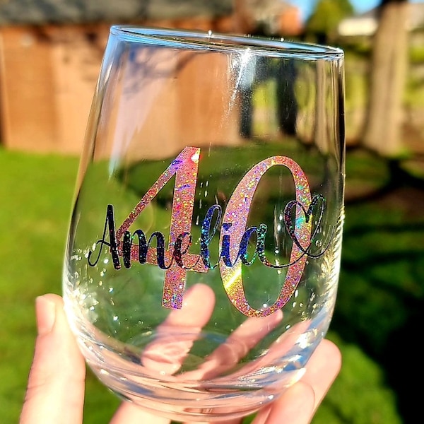 Personalised 40th Birthday Glass Tumbler Vodka Wine Glass With Gift Box Present Idea For Her/Him Women, Daughter, Bestie, Mum, Milestone Age