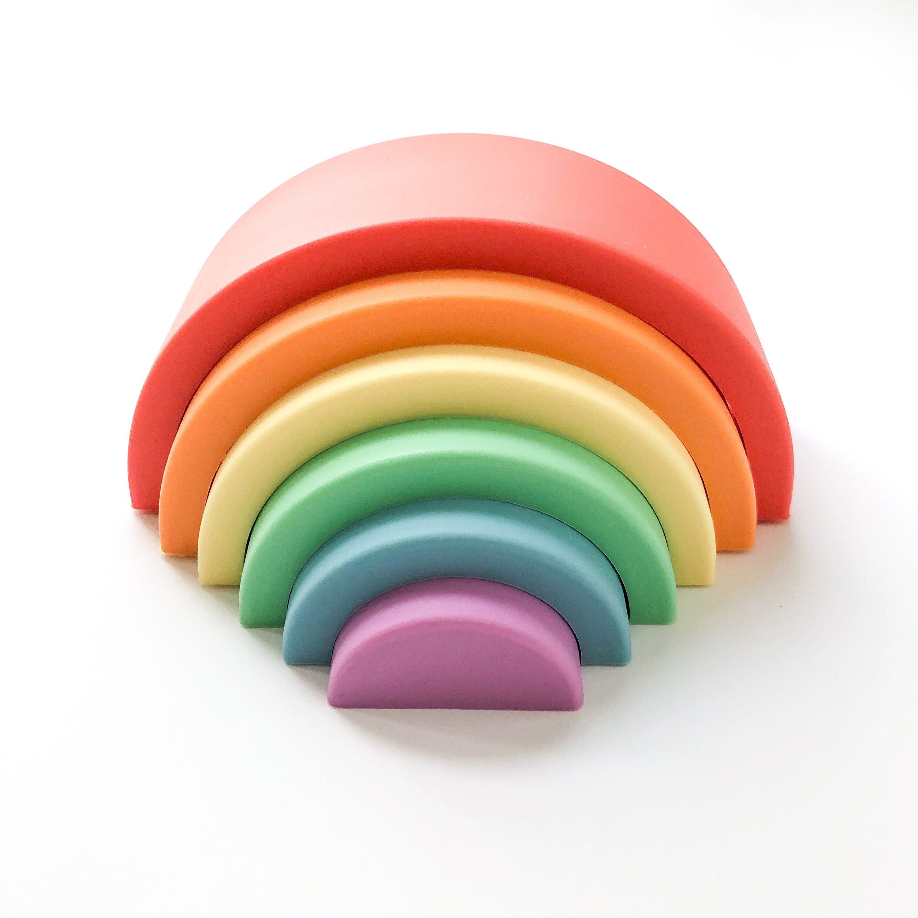 Rainbow Mini Silicone Stacker Baby Rainbow Stacking Toy Etsy