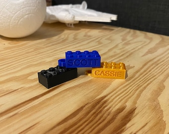 3D Printed Custom Personalised Lego Keychain - Emboss Your Name!