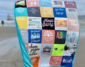 TShirt Quilt, Medium Size, T-Shirt Quilts, TShirt Quilts, Memory Blanket, Custom Blanket, Shirt Quilt, Handmade Gifts, Graduation Quilt