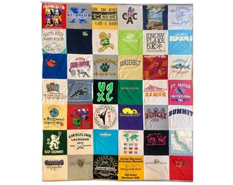 TShirt Quilt, Large Size, T-Shirt Quilts, TShirt Quilts, Memory Blanket, Custom Blanket, Shirt Quilt, Handmade Gifts, Graduation Quilt