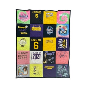 TShirt Quilt, Large Throw Size, T-Shirt Quilts, TShirt Quilts, Memory Blanket, Custom Blanket, Shirt Quilt, Handmade Gifts, Graduation Quilt image 7