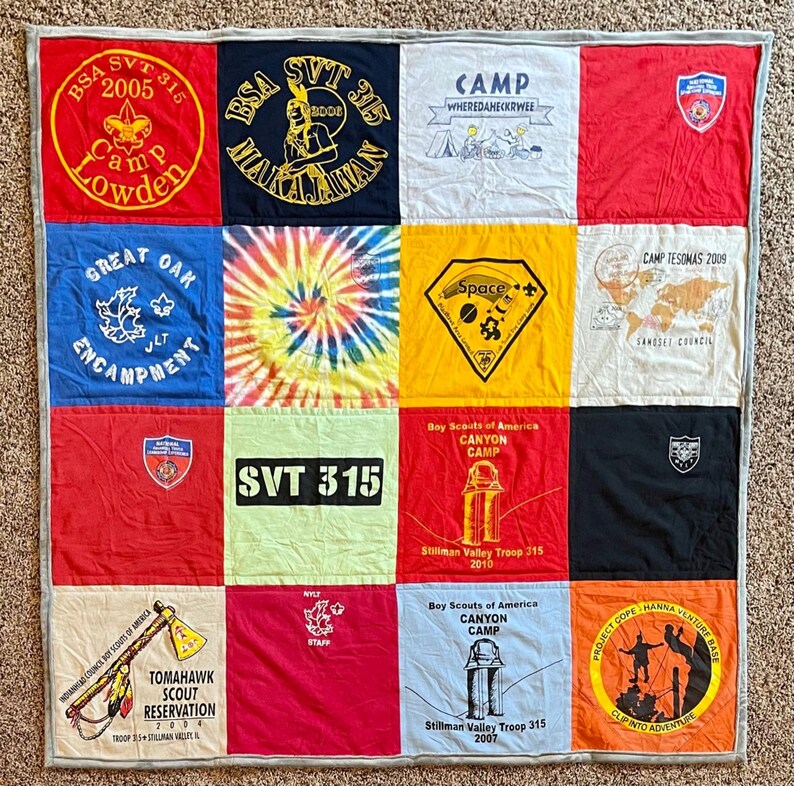 Tshirt Quilt Throw Size Tshirt Quilts Tshirt Quilts Etsy