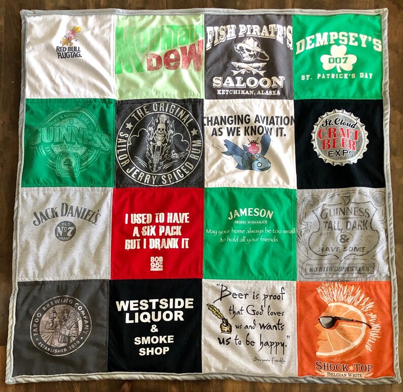 Tshirt Quilt Throw Size Tshirt Quilts Tshirt Quilts Etsy