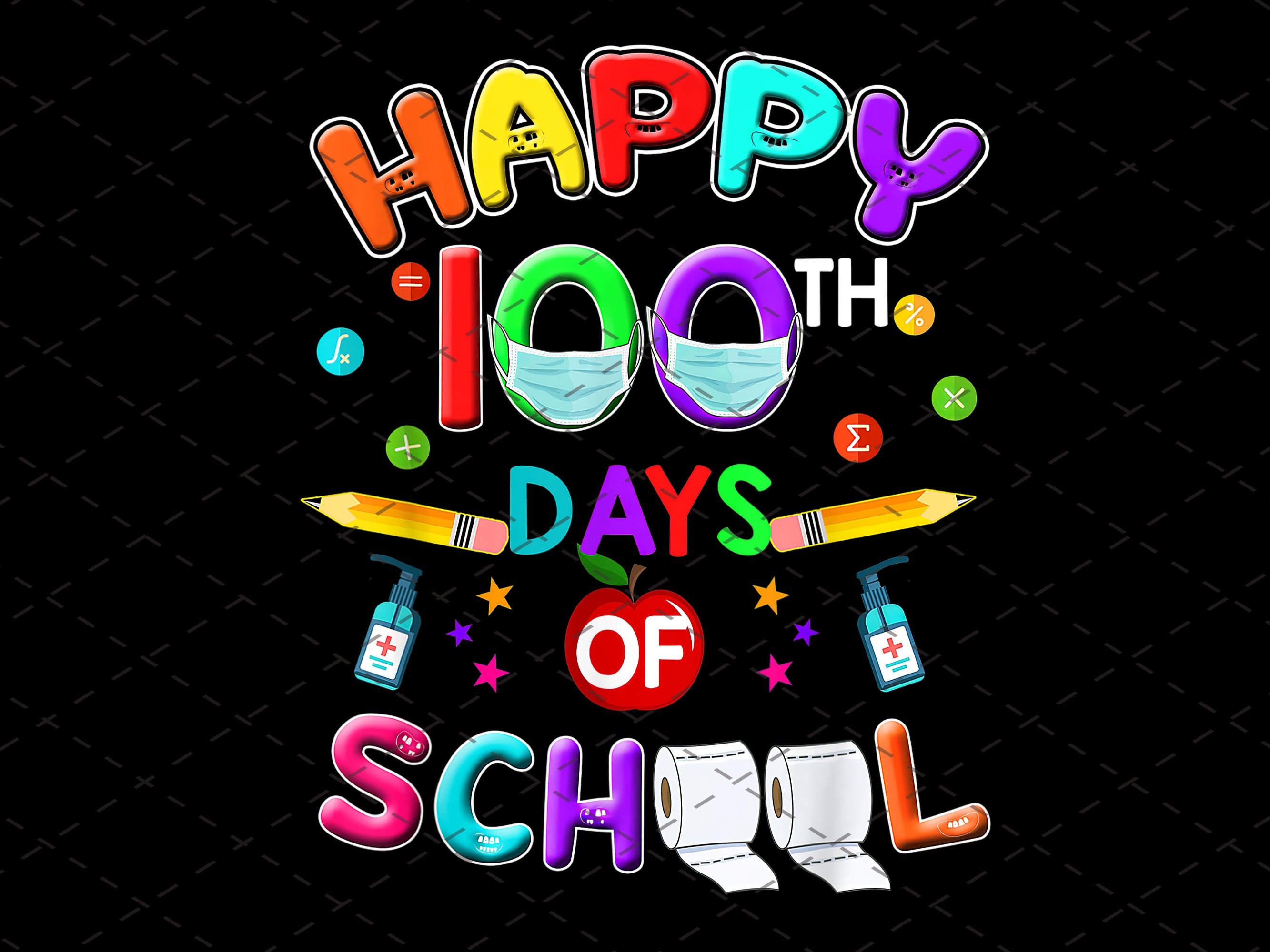 Happy 100th Day Of School PNG 100 Days of School Shirt Print Etsy