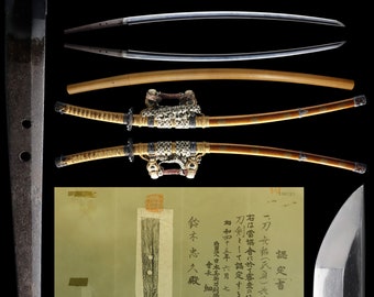 Antique Japanese Sword Katana attributed to Ujisada NBTHK Tokubetsu Kicho Certificate