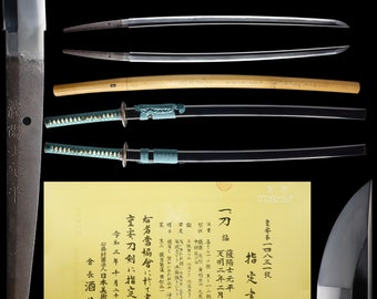 Antique Japanese Sword Katana Signed by Motohira NBTHK JUYO TOKEN Certificate