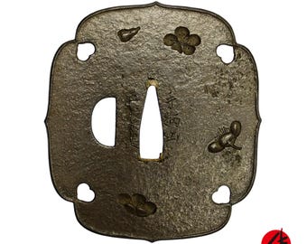 銘　若芝　鐔　鍔　河村若芝　日本土産　katana　samurai busi Antique Tsuba for Samurai Sword With NBTHK Tokubetsu Hozon