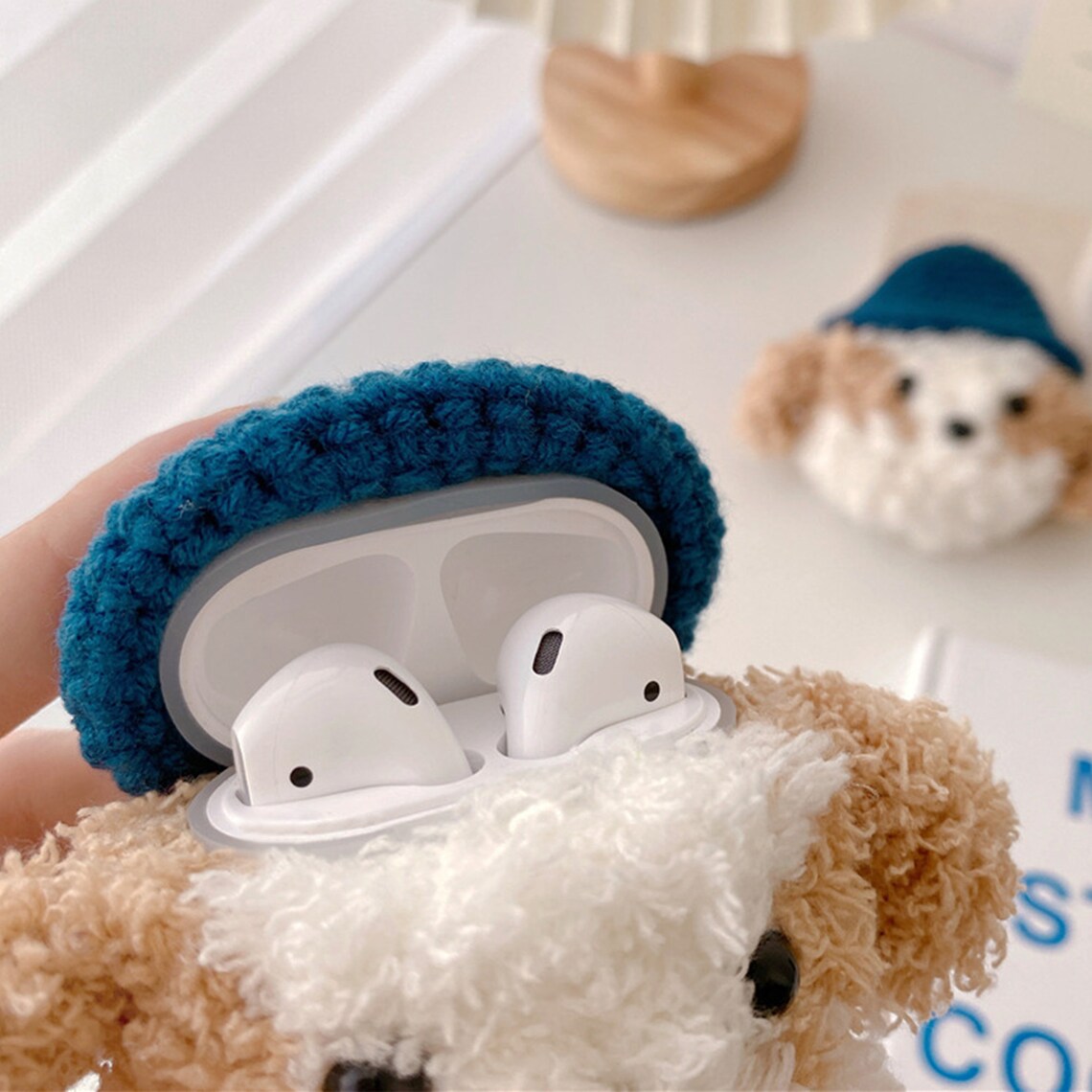 Knitted AirPods Case Crochet Dog AirPods 12 & Air Pro Etsy