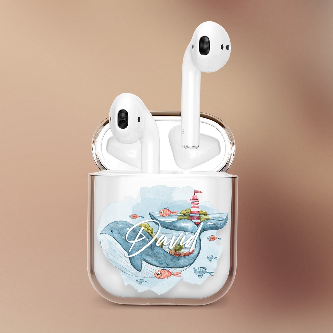 Personalized Name Airpod Case Castle And Sea Airpod Pro Whale Etsy