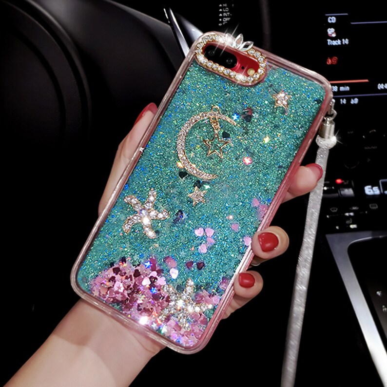 Glitter Waterfall Liquid Bling Floating Hearts Case for Iphone Etsy