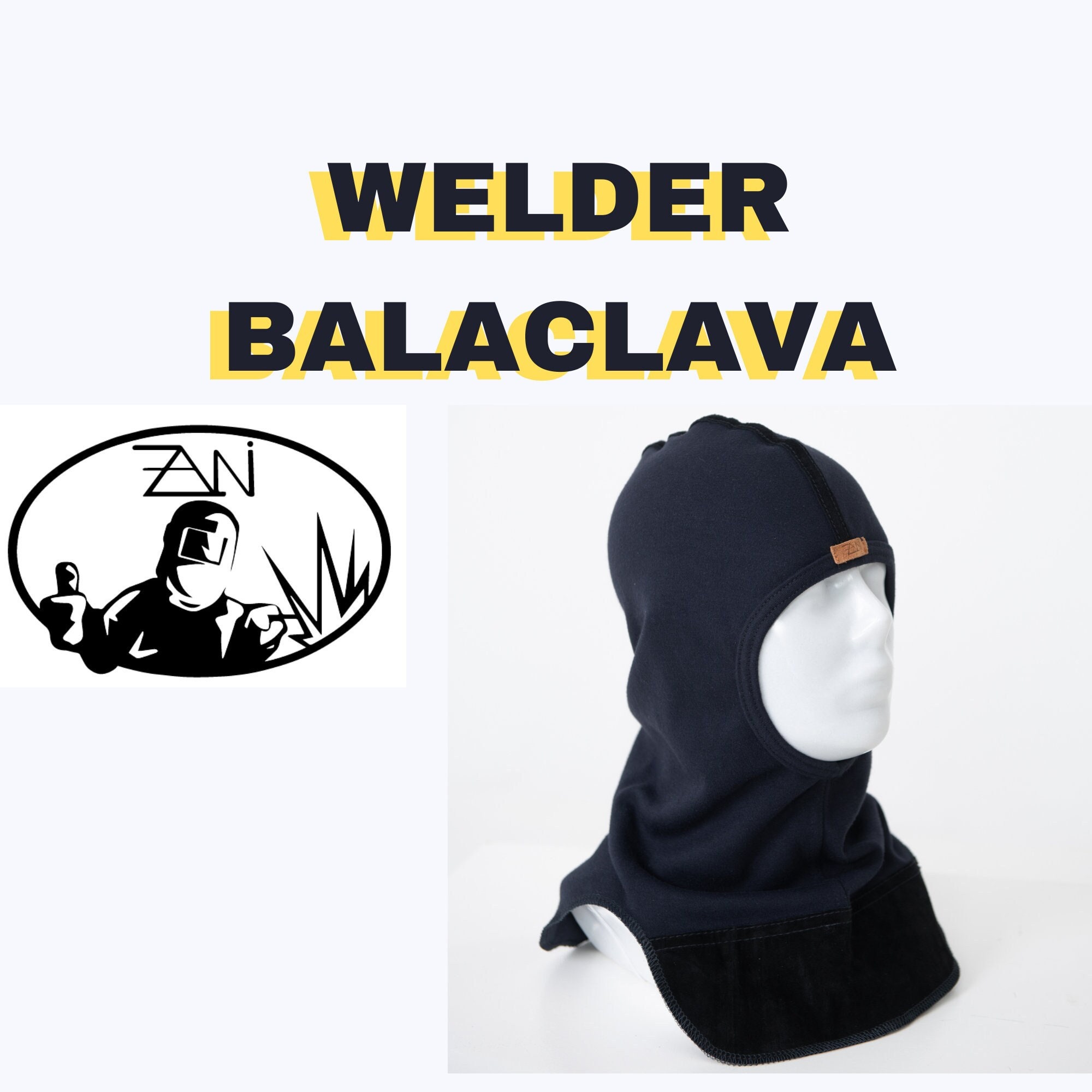 ZANiWELD Welding Balaclava for Best Welders FR Knitted Fabric Fits Perfectly with Split Leather Elements for More Safety and Style Elements