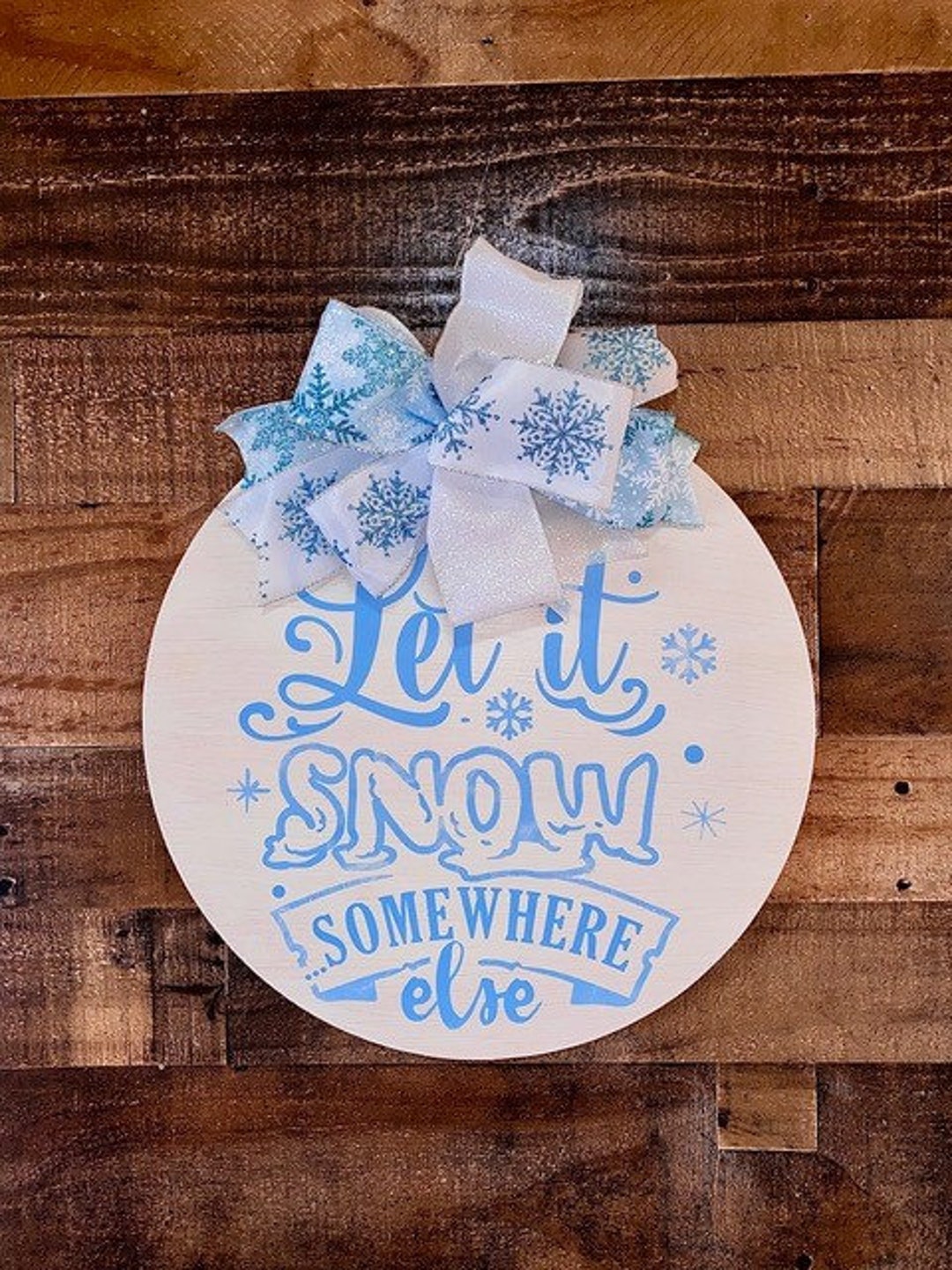 Let It Snow Door Hanger Front Door Decor Winter Door Hanger - Etsy
