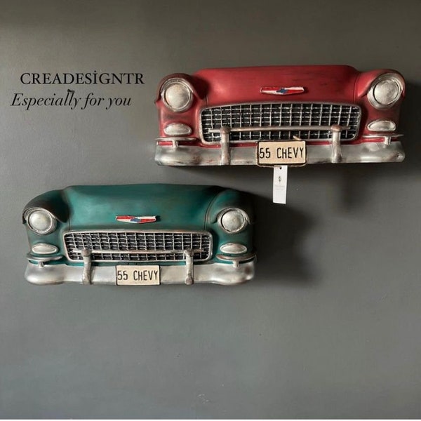 İmpressive Antique Chevrolet Chevy Wall Car, Wall Statue, Pop Art Sculpture, Christmas Gift, Birthday Gift, Contemporary Art, Modern decor